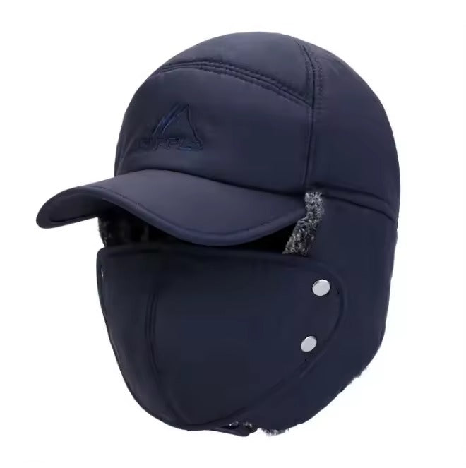 Winter Outdoor Warm Adjustable Black Furry Fluffy Ear Trapper Hat for Men, Women and Kids