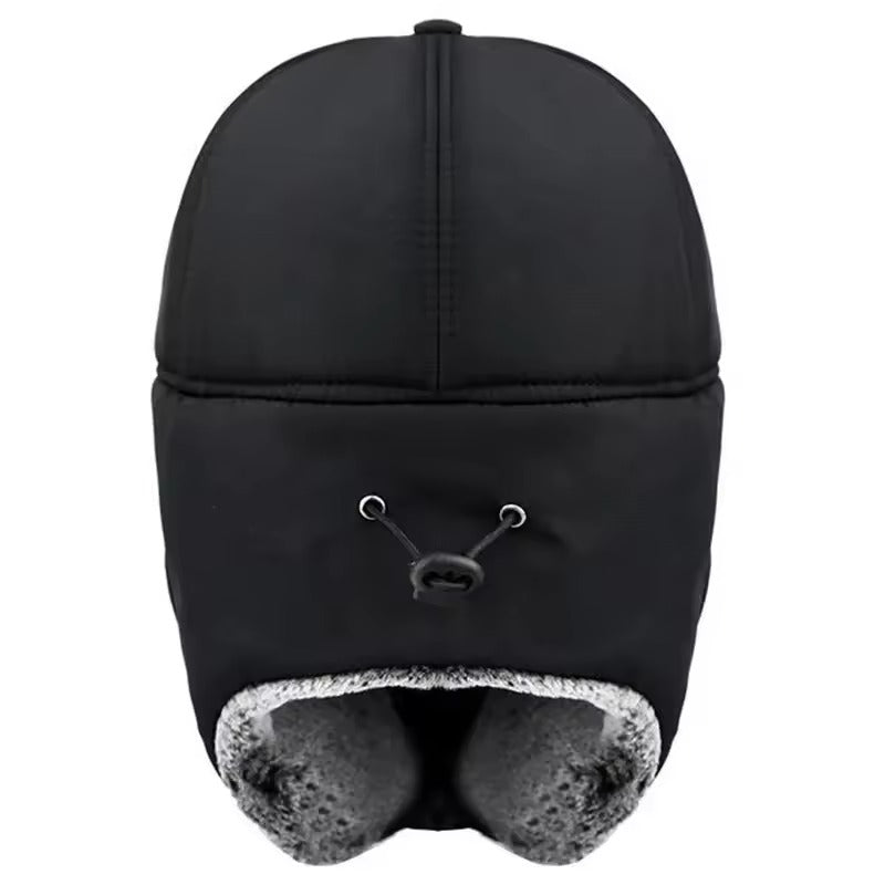Winter Outdoor Warm Adjustable Black Furry Fluffy Ear Trapper Hat for Men, Women and Kids