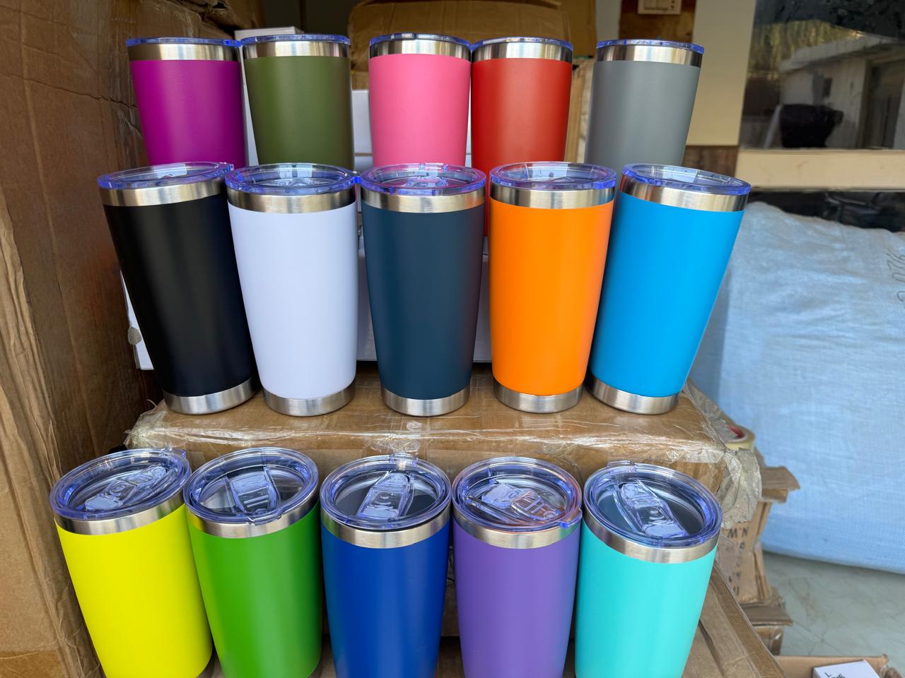 20oz Stainless Steel Vacuum Insulated Tumbler Double Wall Thermos Travel Car Mug Water Coffee Cup for Ice Drink & Hot Beverage