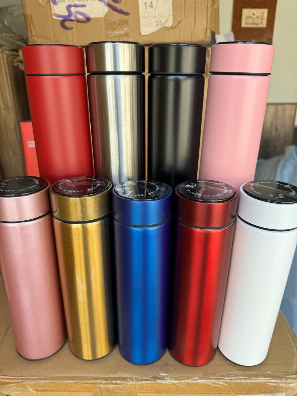 Temperature Display Vacuum Insulated Water Bottle 17oz,Thermo Flask Made of Premium Stainless Steel Coffee Cup,