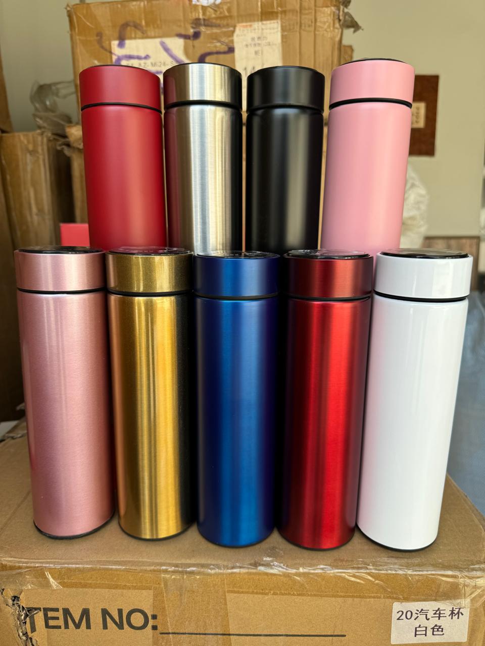 Temperature Display Vacuum Insulated Water Bottle 17oz,Thermo Flask Made of Premium Stainless Steel Coffee Cup,