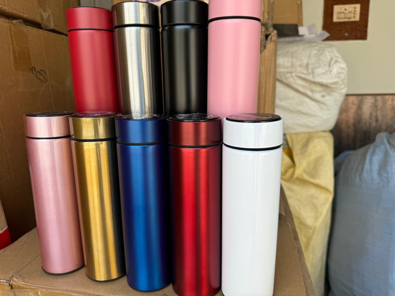 Temperature Display Vacuum Insulated Water Bottle 17oz,Thermo Flask Made of Premium Stainless Steel Coffee Cup,