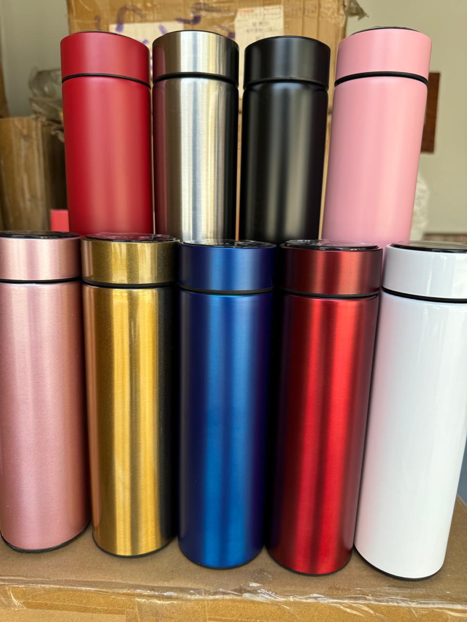 Temperature Display Vacuum Insulated Water Bottle 17oz,Thermo Flask Made of Premium Stainless Steel Coffee Cup,