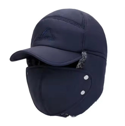 Winter Outdoor Warm Adjustable Black Furry Fluffy Ear Trapper Hat for Men, Women and Kids