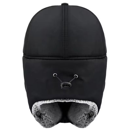 Winter Outdoor Warm Adjustable Black Furry Fluffy Ear Trapper Hat for Men, Women and Kids